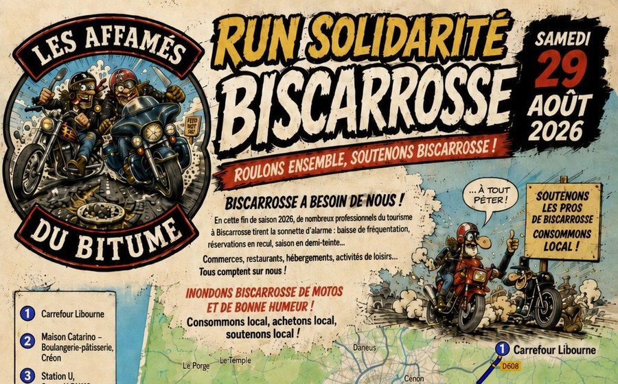 Affiche — Run Solidarité Biscarrosse Plage, 29 août 2026.