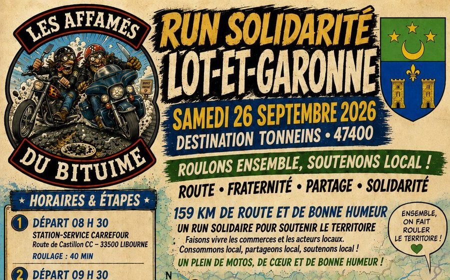 Affiche du prochain rendez-vous des Affamés du Bitume.