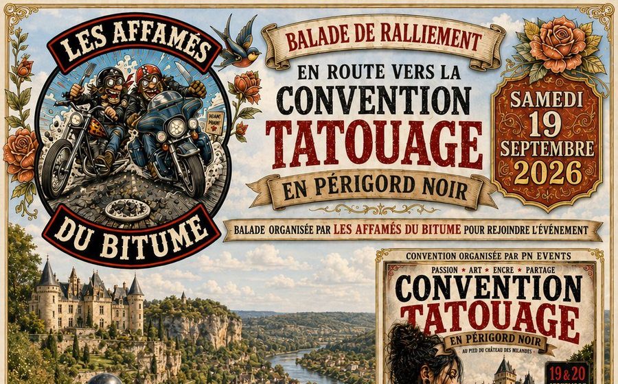 Affiche — Convention Tatouage en Périgord Noir, 19 septembre 2026.
