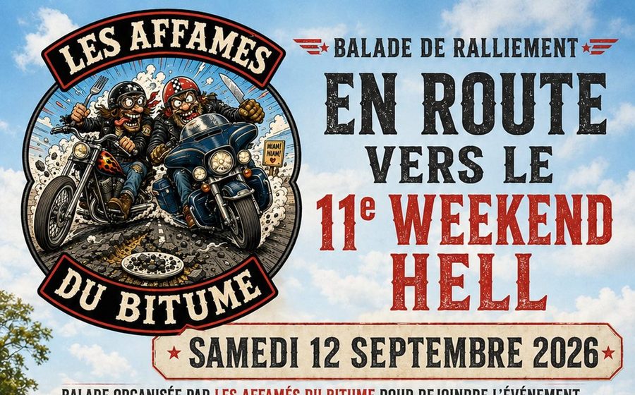 Affiche — 11ᵉ Weekend Hell des Wolves Riders, 12 septembre 2026.